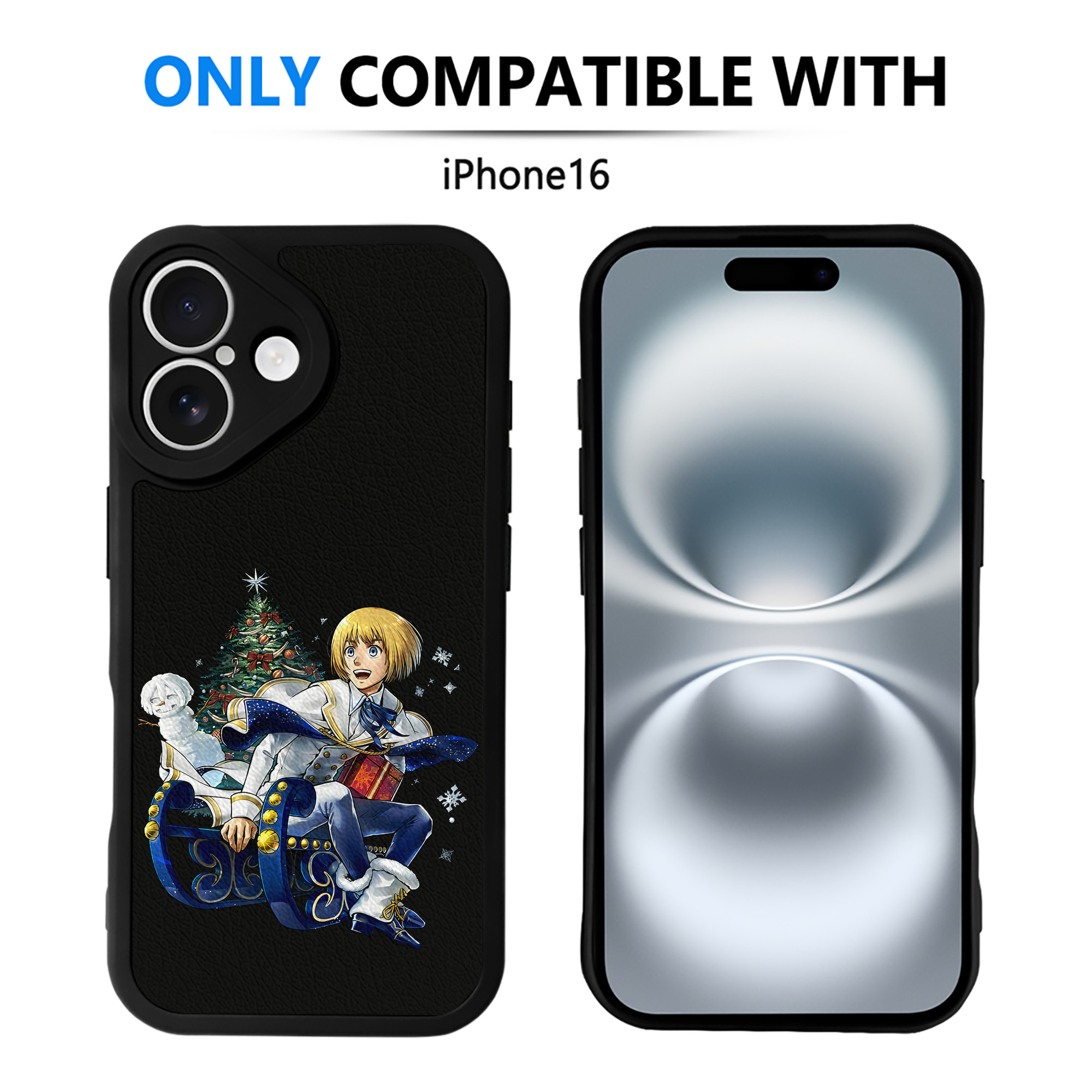 （画像用） 進撃の巨人 アルミン·アルレルト Attack on Titan Armin Arlert 【iPhone 16シリーズ対応】シリコンスマホケース（レザー調） 材質：シリコン